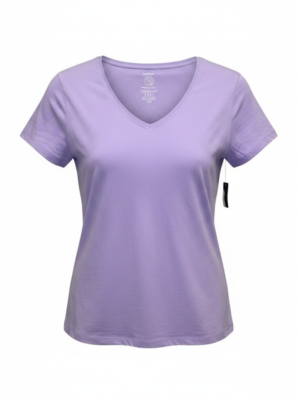 Lord & Taylor Lavender V-Neck Short Sleeve Tee - Pastel Lilac